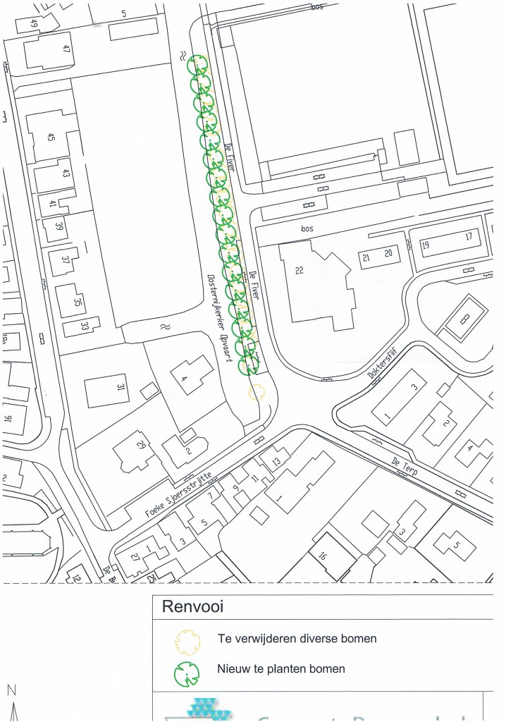 tekening vervanging bomen De Fiver